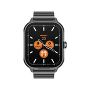 D8 Pro 2.01 inch 2 in 1 Bluetooth Earphone Steel Strap Smart Watch, Support NFC with Cover(Black)