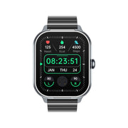 D8 Pro 2.01 inch 2 in 1 Bluetooth Earphone Steel Strap Smart Watch, Support NFC with Cover(Space Grey)