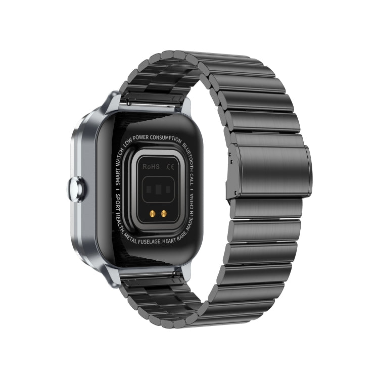 D8 Pro 2.01 inch 2 in 1 Bluetooth Earphone Steel Strap Smart Watch, Support NFC with Cover(Space Grey)