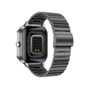 D8 Pro 2.01 inch 2 in 1 Bluetooth Earphone Steel Strap Smart Watch, Support NFC with Cover(Space Grey)