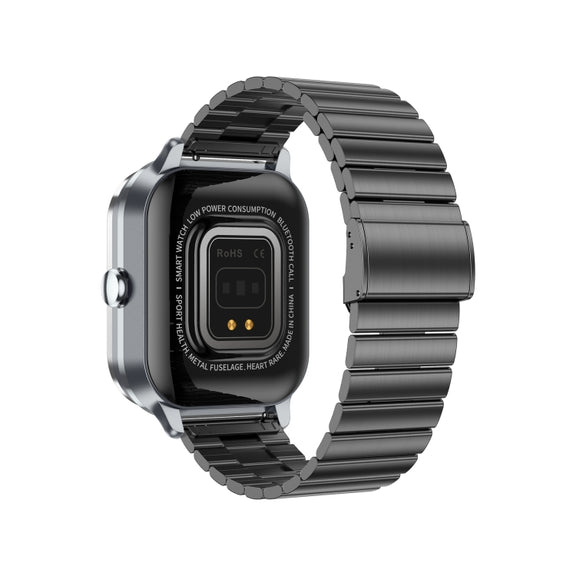 D8 Pro 2.01 inch 2 in 1 Bluetooth Earphone Steel Strap Smart Watch, Support NFC with Cover(Space Grey)