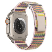 For Apple Watch Ultra 49mm Dual-Section Loop Nylon Watch Band(New Silty Sand)