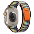 For Apple Watch Ultra 49mm Dual-Section Loop Nylon Watch Band(Black Rainbow) - Watch Bands by PMC TechLife | Online Shopping South Africa | PMC TechLife | Buy Now Pay Later Mobicred