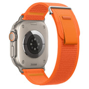For Apple Watch Ultra 49mm Dual-Section Loop Nylon Watch Band(Orange)