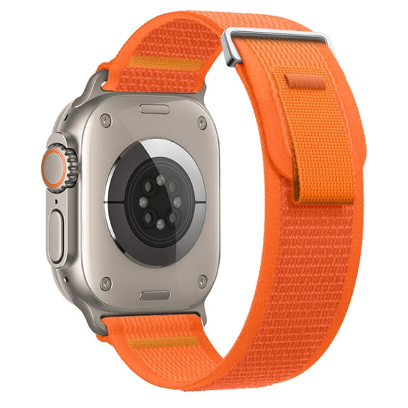 For Apple Watch Ultra 49mm Dual-Section Loop Nylon Watch Band(Orange)