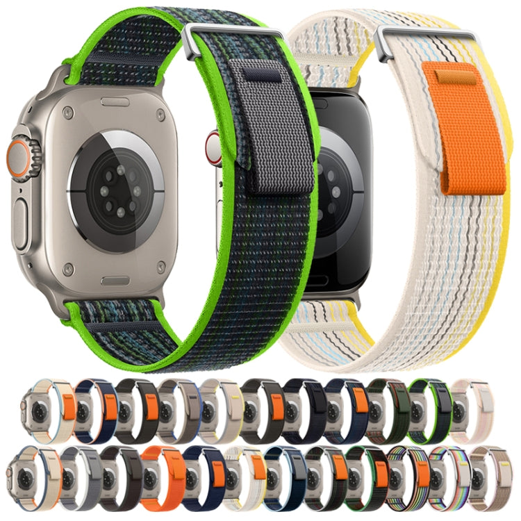 For Apple Watch Ultra 2 49mm Dual-Section Loop Nylon Watch Band(Orange)