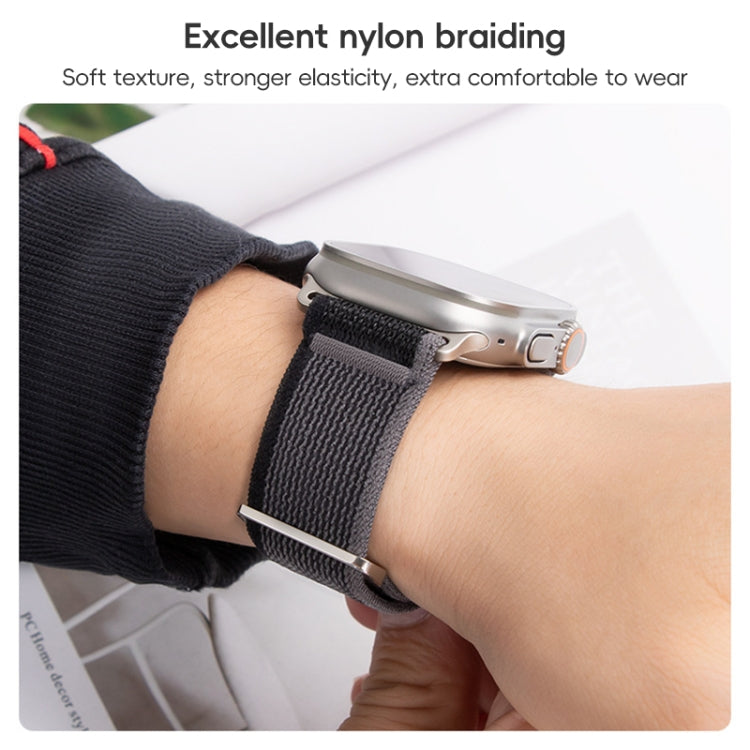 For Apple Watch Ultra 2 49mm Dual-Section Loop Nylon Watch Band(Orange)