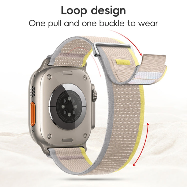 For Apple Watch Ultra 2 49mm Dual-Section Loop Nylon Watch Band(Orange)