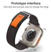 For Apple Watch Ultra 2 49mm Dual-Section Loop Nylon Watch Band(Orange)