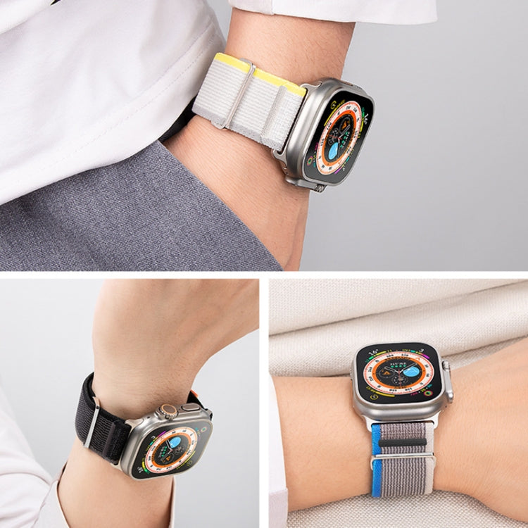 For Apple Watch Ultra 2 49mm Dual-Section Loop Nylon Watch Band(Orange)
