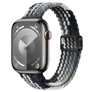 For Apple Watch Series 9 41mm Slim Magnetic Buckle Nylon Braided Watch Band(Dark Chocolate)