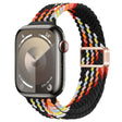 For Apple Watch SE 40mm Slim Magnetic Buckle Nylon Braided Watch Band(Z Pattern Black Rainbow) - free shipping - PMc TechLife - Order now!