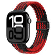 For Apple Watch Series 10 42mm Slim Magnetic Buckle Nylon Braided Watch Band(Z Pattern Black Red) - free shipping - PMc TechLife - Order now!