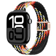 For Apple Watch Series 10 46mm Slim Magnetic Buckle Nylon Braided Watch Band(Z Pattern Black Rainbow) - free shipping - PMc TechLife - Order now!