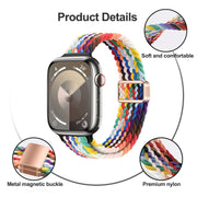 For Apple Watch Series 4 44mm Slim Magnetic Buckle Nylon Braided Watch Band(Light Blue)