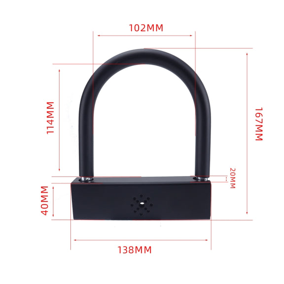 Car U-shaped Anti-theft Alarm Lock(Black)