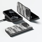 For Google Pixel 9 Pro Fold Black Frame Color Lattice Texture PU Phone Case(Black)