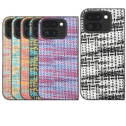 For Google Pixel 9 Pro Fold Black Frame Color Lattice Texture PU Phone Case(Black)