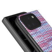 For Google Pixel 9 Pro Fold Black Frame Color Lattice Texture PU Phone Case(Purple)