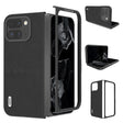 For Google Pixel 9 Pro Fold ABEEL Genuine Leather Wave Black Edge Phone Case(Black) - Google Cases by PMC TechLife | Online Shopping South Africa | PMC TechLife | Buy Now Pay Later Mobicred