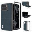 For Google Pixel 9 Pro Fold ABEEL Genuine Leather Wave Black Edge Phone Case(Green) - Google Cases by PMC TechLife | Online Shopping South Africa | PMC TechLife | Buy Now Pay Later Mobicred