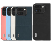 For Google Pixel 9 Pro Fold ABEEL Genuine Leather Wave Black Edge Phone Case(Grey)