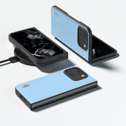 For Google Pixel 9 Pro Fold ABEEL Genuine Leather Wave Black Edge Phone Case(Blue)
