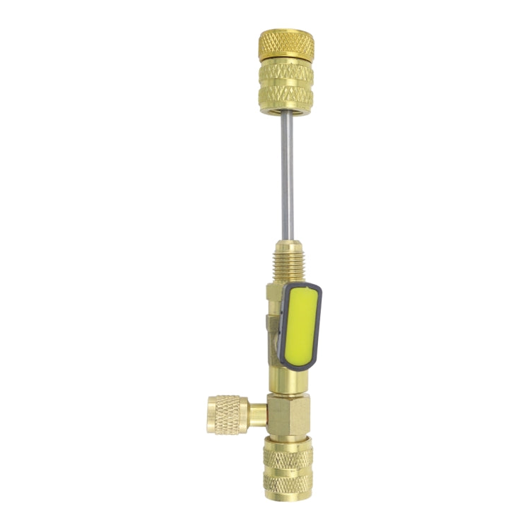 34pcs / Set T6 Air Conditioning Valve Core Remover Installer Tool with Dual Size SAE 1/4 and 5/16 Ports(Gold)