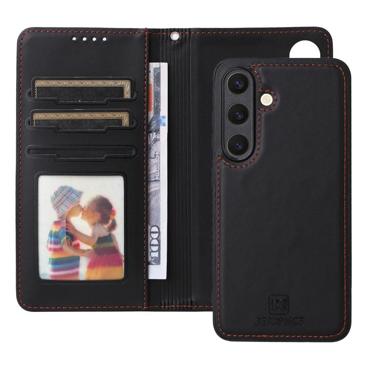 For Samsung Galaxy S25 5G BETOPNICE BN-005 2 in 1 Detachable Imitate Genuine Leather Phone Case(Black)