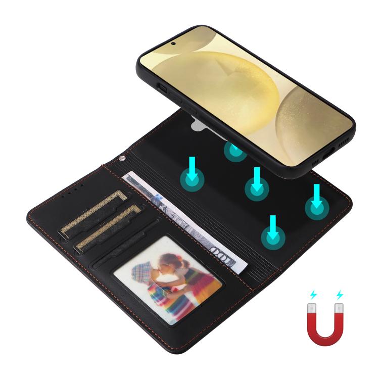For Samsung Galaxy S25 5G BETOPNICE BN-005 2 in 1 Detachable Imitate Genuine Leather Phone Case(Black)