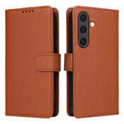 For Samsung Galaxy S25 5G BETOPNICE BN-005 2 in 1 Detachable Imitate Genuine Leather Phone Case(Brown)