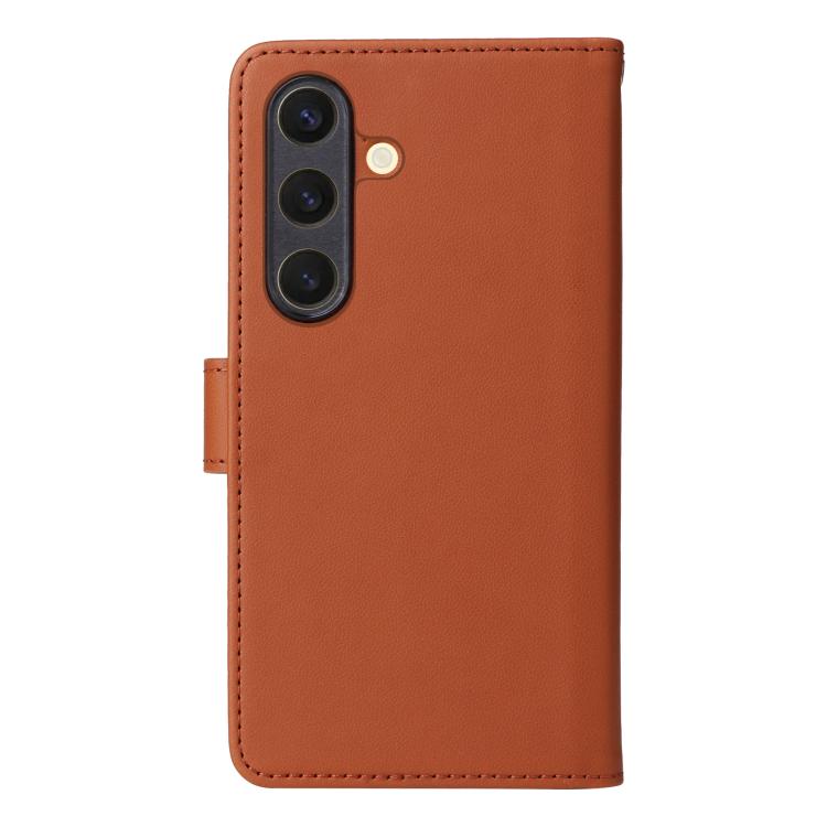 For Samsung Galaxy S25 5G BETOPNICE BN-005 2 in 1 Detachable Imitate Genuine Leather Phone Case(Brown)