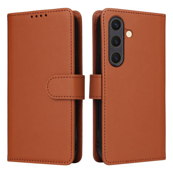 For Samsung Galaxy S25 5G BETOPNICE BN-005 2 in 1 Detachable Imitate Genuine Leather Phone Case(Brown)