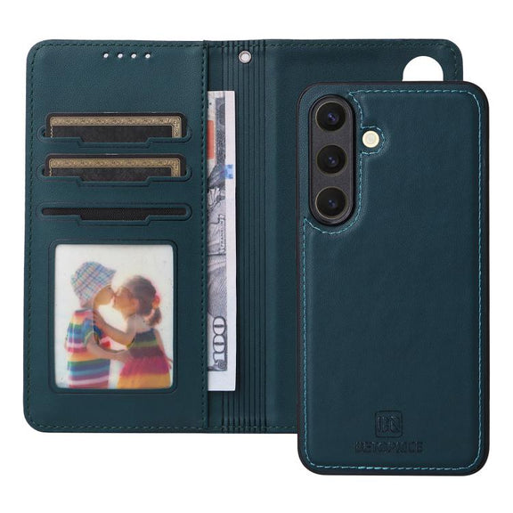For Samsung Galaxy S25 5G BETOPNICE BN-005 2 in 1 Detachable Imitate Genuine Leather Phone Case(Blue)