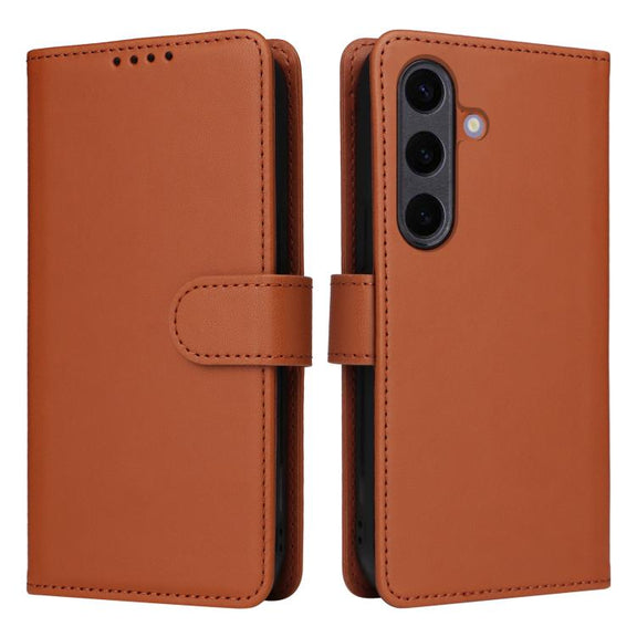 For Samsung Galaxy S25+ 5G BETOPNICE BN-005 2 in 1 Detachable Imitate Genuine Leather Phone Case(Brown)
