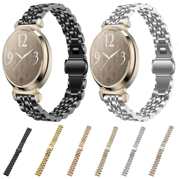 For Garmin Lily 2 Seven-beads 14mm Stainless Steel Watch Band(Rose Gold)