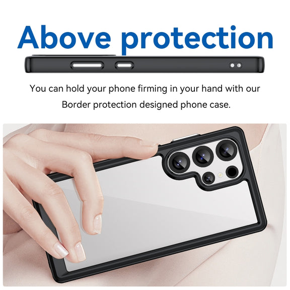 For Samsung Galaxy S25 Ultra 5G Colorful Series Acrylic Hybrid TPU Phone Case(Black)