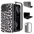 For Google Pixel 9 Pro Fold Black Frame Leopard Full Coverage Phone Case(Silver Leopard) - Google Cases by PMC TechLife | Online Shopping South Africa | PMC TechLife | Buy Now Pay Later Mobicred