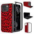 For Google Pixel 9 Pro Fold Black Frame Leopard Full Coverage Phone Case(Red Leopard) - Google Cases by PMC TechLife | Online Shopping South Africa | PMC TechLife | Buy Now Pay Later Mobicred