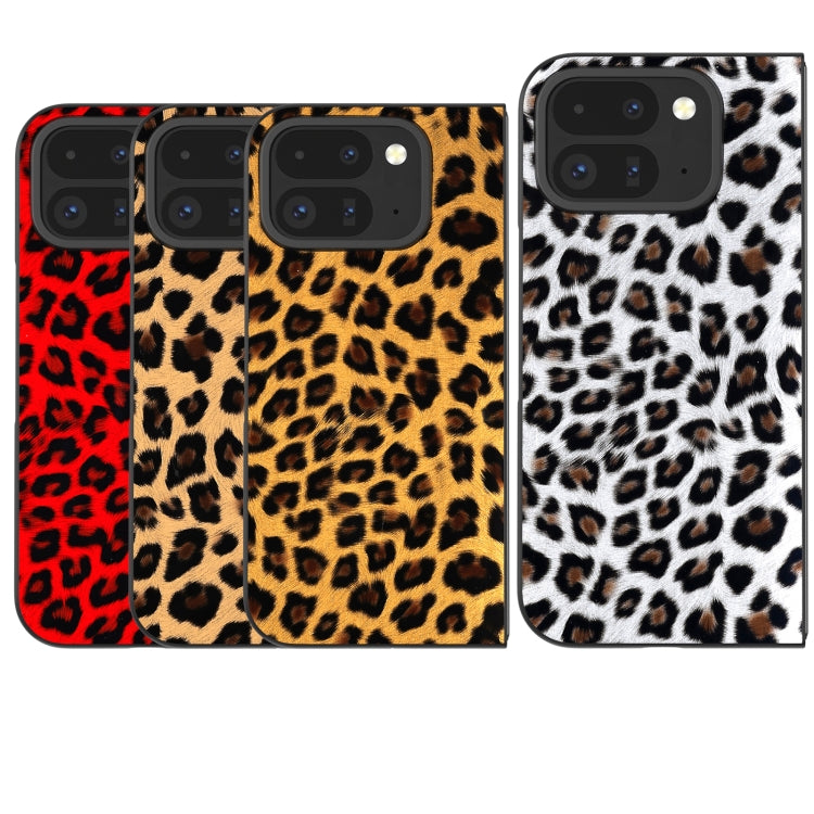 For Google Pixel 9 Pro Fold Black Frame Leopard Full Coverage Phone Case(Red Leopard)