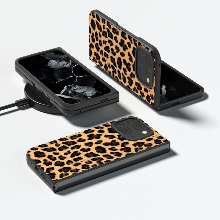 For Google Pixel 9 Pro Fold Black Frame Leopard Full Coverage Phone Case(Golden Leopard)