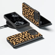 For Google Pixel 9 Pro Fold Black Frame Leopard Full Coverage Phone Case(Golden Leopard)