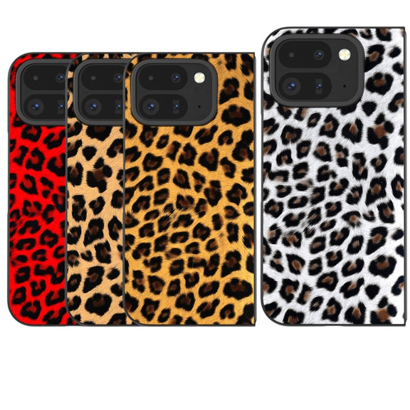 For Google Pixel 9 Pro Fold Black Frame Leopard Full Coverage Phone Case(Golden Leopard)