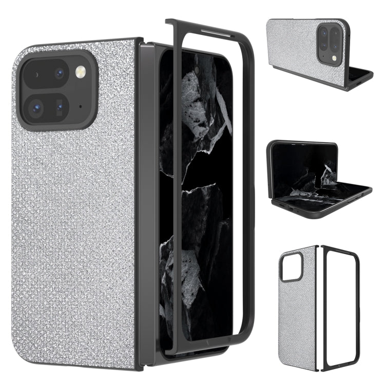 For Google Pixel 9 Pro Fold Diamond Frame Edge Full Coverage Phone Case(Jewel Silver)