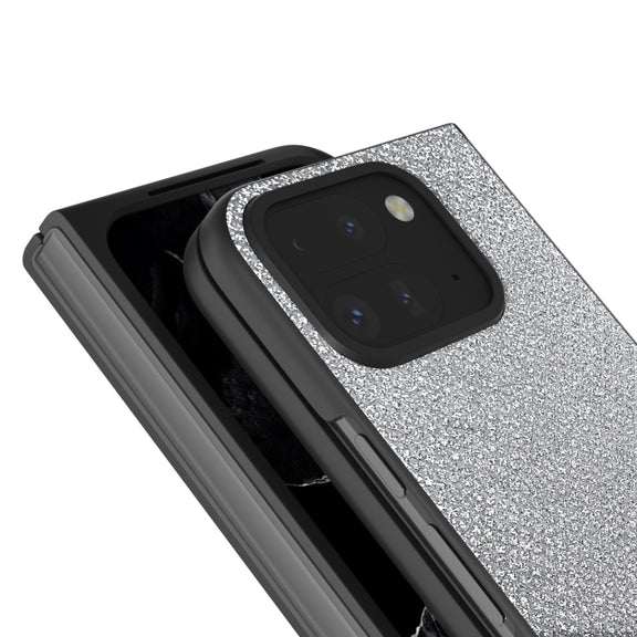 For Google Pixel 9 Pro Fold Diamond Frame Edge Full Coverage Phone Case(Jewel Silver)