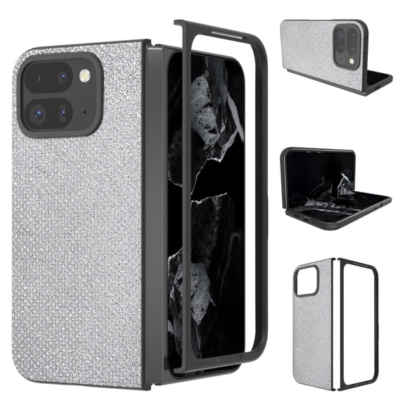 For Google Pixel 9 Pro Fold Diamond Frame Edge Full Coverage Phone Case(Jewel Silver)