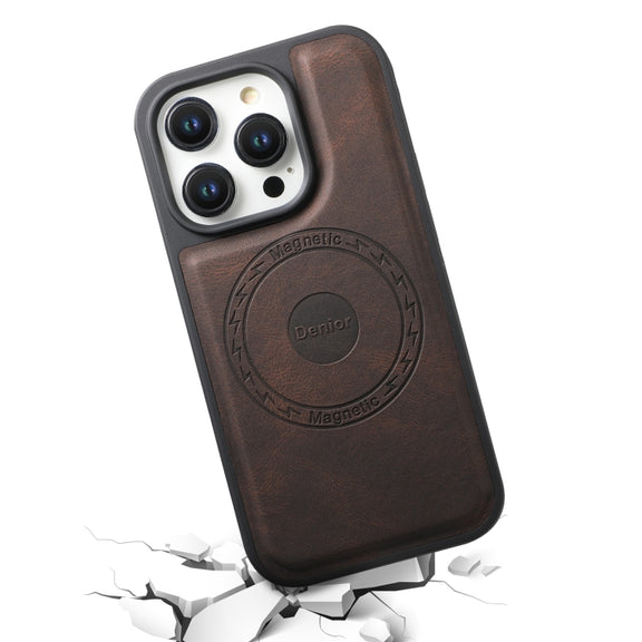 For iPhone 16 Denior A13 Skin Feel MagSafe Phone Case(Brown)