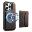 For iPhone 15 Pro Max Denior D17 Skin Feel MagSafe Detachable Card Slot Phone Case(Brown) - iPhone 15 Pro Max Cases by Denior | Online Shopping South Africa | PMC TechLife | Buy Now Pay Later Mobicred