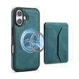 For iPhone 16 Plus Denior D17 Skin Feel MagSafe Detachable Card Slot Phone Case(Blue) - iPhone 16 Plus Cases by Denior | Online Shopping South Africa | PMC TechLife | Buy Now Pay Later Mobicred