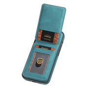 For iPhone 16 Pro Max Denior D17 Skin Feel MagSafe Detachable Card Slot Phone Case(Blue)